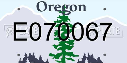 E070067 Oregon License Plate