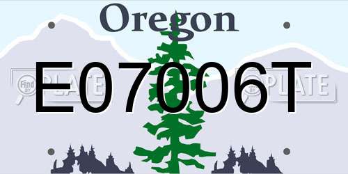 E07006T Oregon License Plate
