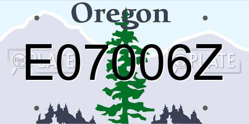 E07006Z Oregon License Plate