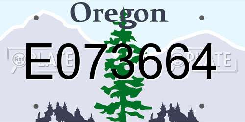 E073664 Oregon License Plate