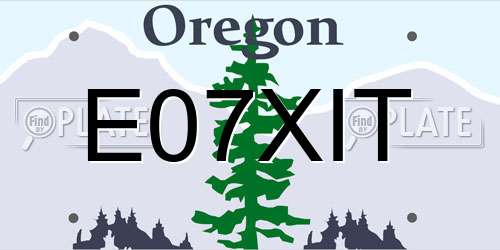E07XIT Oregon License Plate