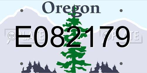 E082179 Oregon License Plate