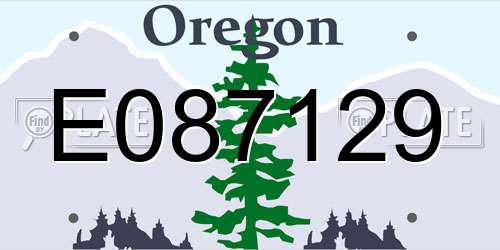 E087129 Oregon License Plate