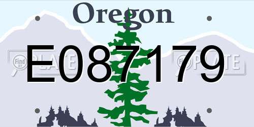 E087179 Oregon License Plate