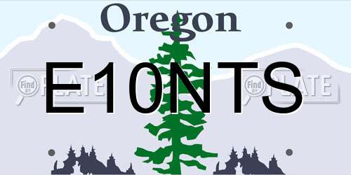E10NTS Oregon License Plate