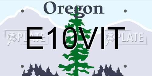 E10VIT Oregon License Plate