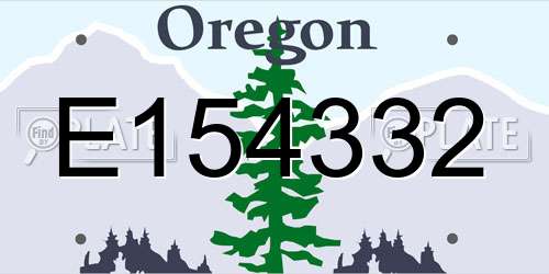 E154332 Oregon License Plate