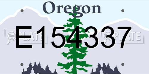 E154337 Oregon License Plate