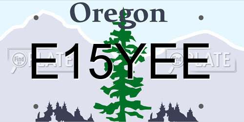 E15YEE Oregon License Plate