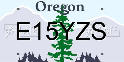 E15YZS Oregon License Plate