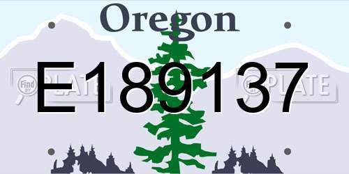 E189137 Oregon License Plate