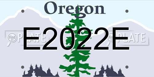 E2022E Oregon License Plate