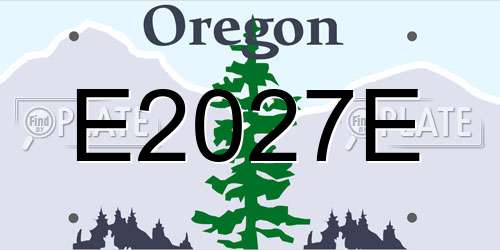 E2027E Oregon License Plate