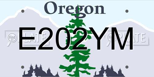 E202YM Oregon License Plate