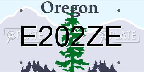 E202ZE Oregon License Plate