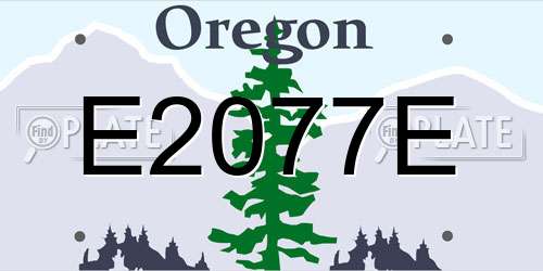 E2077E Oregon License Plate