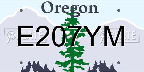 E207YM Oregon License Plate