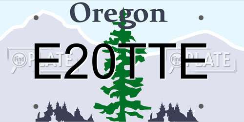 E20TTE Oregon License Plate