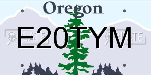 E20TYM Oregon License Plate