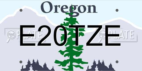 E20TZE Oregon License Plate