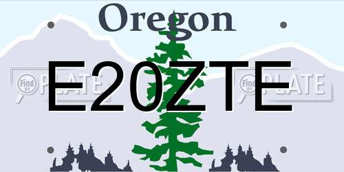 E20ZTE Oregon License Plate