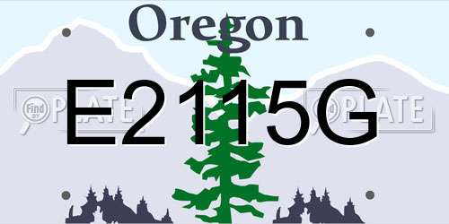 E2115G Oregon License Plate