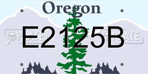 E2125B Oregon License Plate