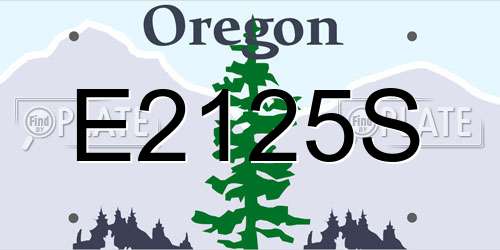 E2125S Oregon License Plate