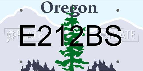 E212BS Oregon License Plate
