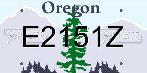 E2151Z Oregon License Plate