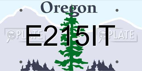 E215IT Oregon License Plate