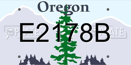 E2178B Oregon License Plate