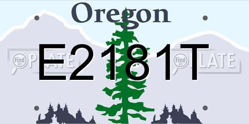 E2181T Oregon License Plate
