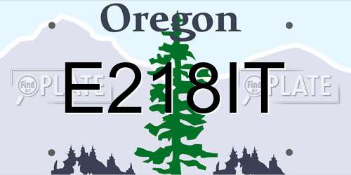E218IT Oregon License Plate