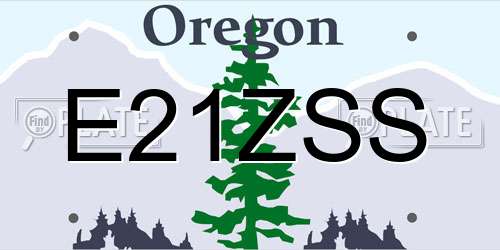E21ZSS Oregon License Plate