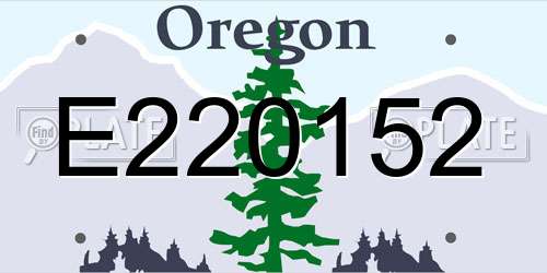 E220152 Oregon License Plate