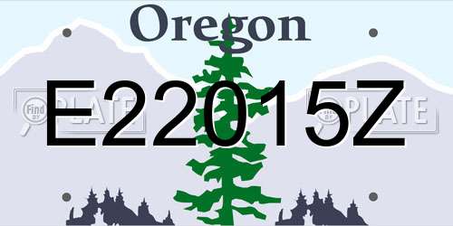 E22015Z Oregon License Plate