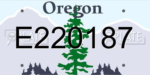 E220187 Oregon License Plate