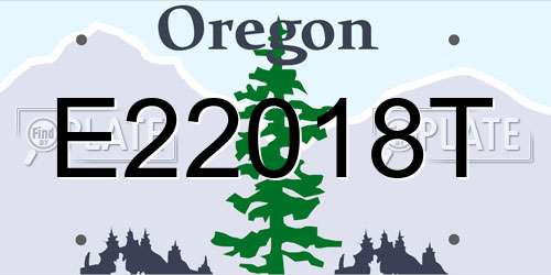 E22018T Oregon License Plate