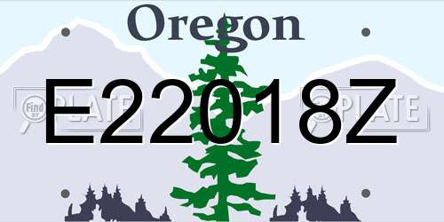 E22018Z Oregon License Plate