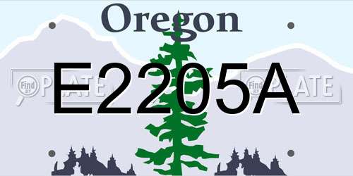 E2205A Oregon License Plate