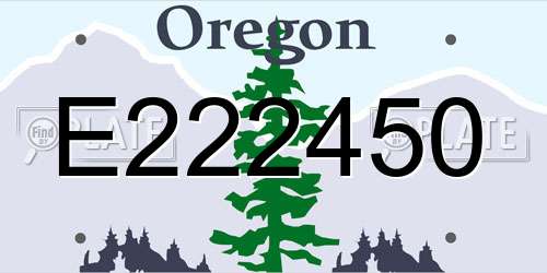 E222450 Oregon License Plate
