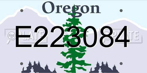 E223084 Oregon License Plate