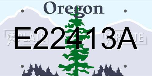 E22413A Oregon License Plate