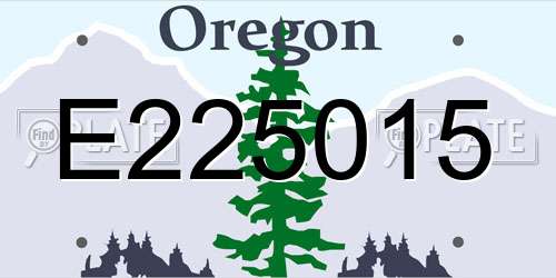 E225015 Oregon License Plate