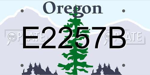 E2257B Oregon License Plate