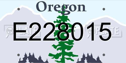E228015 Oregon License Plate