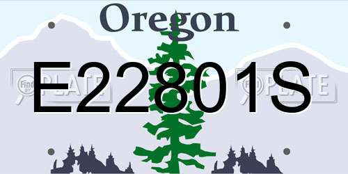 E22801S Oregon License Plate