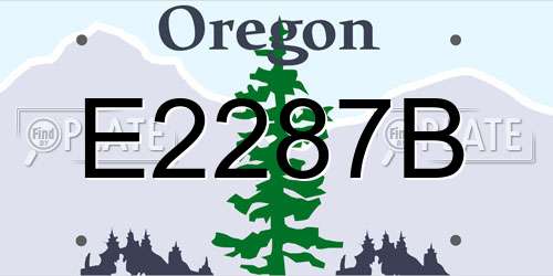 E2287B Oregon License Plate
