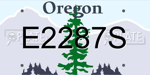 E2287S Oregon License Plate
